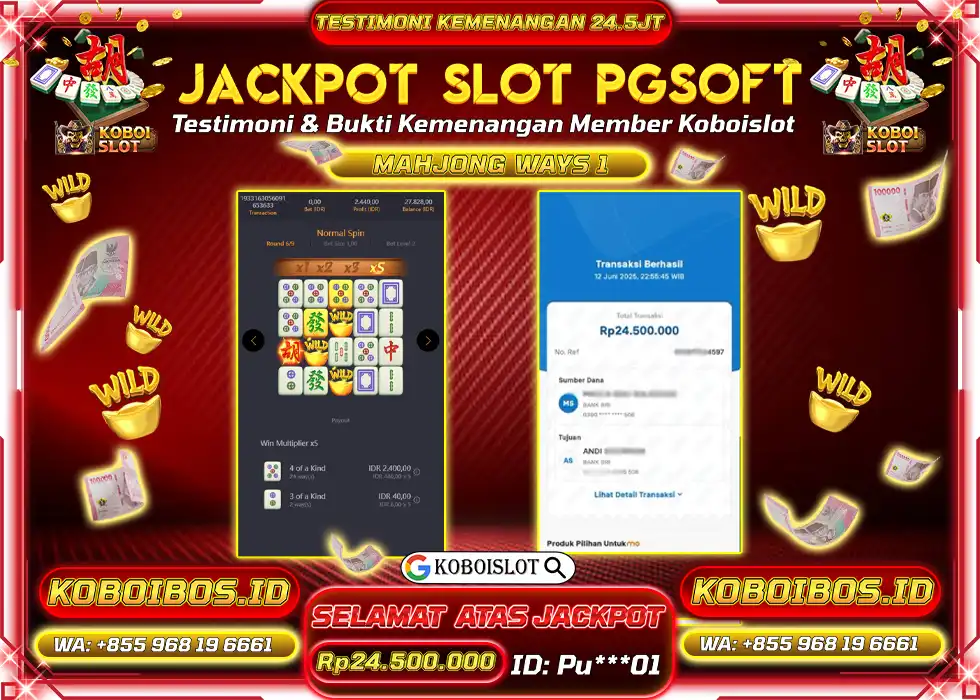 BUKTI KEMENANGAN SLOT GACOR MAHJONG WAYS 1 Rp24.500.000,- LUNAS