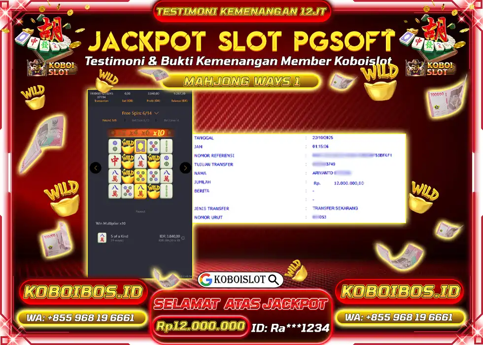 BUKTI KEMENANGAN Ba*** SLOT GACOR MAHJONG WAYS 2 Rp50.000.000,- LUNAS