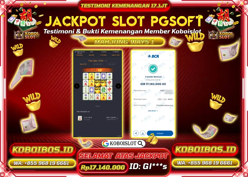 BUKTI KEMENANGAN SLOT GACOR MAHJONG WAYS 1 Rp17.140.000,- LUNAS