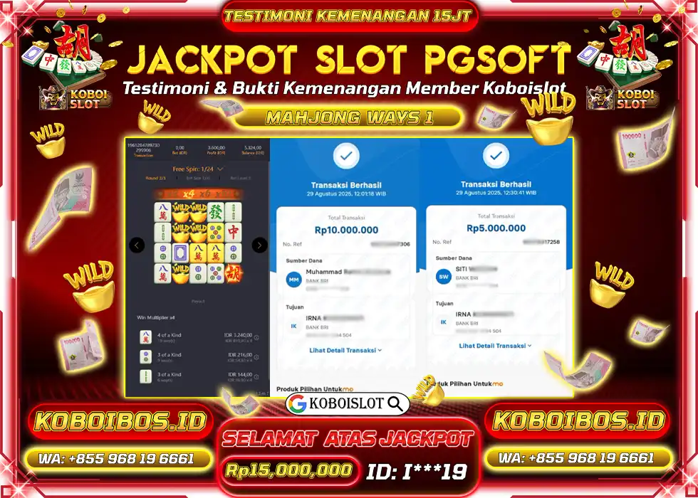 BUKTI KEMENANGAN I*** SLOT GACOR MAHJONG WAYS 1 Rp15.000.000,- LUNAS